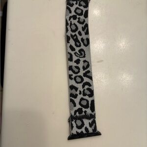 Leopard Print Elastic Watch Band - Black & Gray